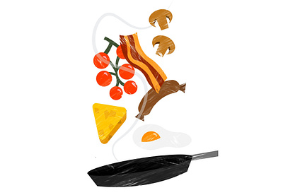 Fry up bacon breakfast eggs englishbreakfast hashbrown illustration mushrooms sausage tomatoes vector vectorillustration