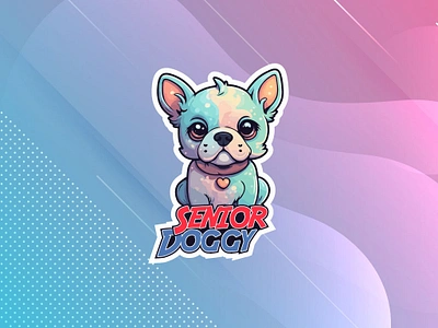 Senior Doggy Sticker Design animal sticker design custm sticker custom stickers cute cartoon sticker cute dog sticker design diy sticker design dog sticker design pet animal sticker design pet sticker design sticker sticker designs stickers vinyl sticker