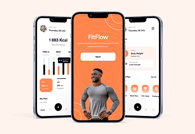 FitFlow app design figma graphic design mobile app mockup ui ui design uiux ux wireframing