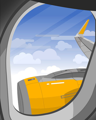 Flying High illustration plane vector vector illustration vectorillustration window