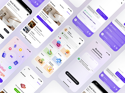 Digital Concierge App iOS 3d app application blender branding color design illustration ios mobile ui ux