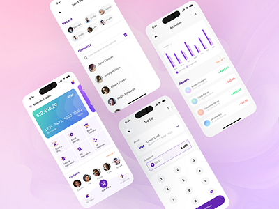FinEase: Finance app banking figma fintech graphic design payment purple ui
