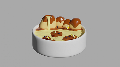 Custarctic 3d 3dmodelling character design custard foodanddrink