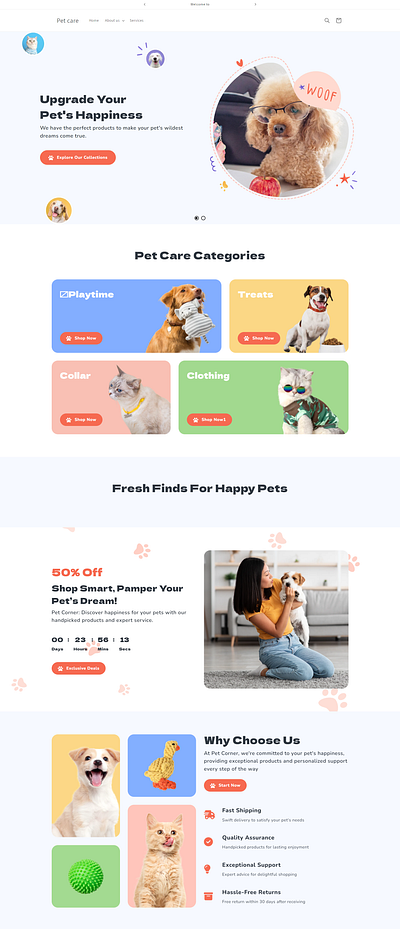 Shopify Pet-Care website Design petcare shopify