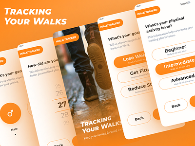 🔥 Hi've Walk Tracking App 🚶 branding graphic design ui