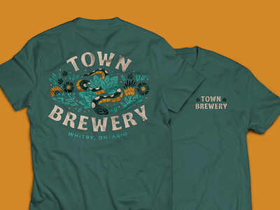 Town Brewery T-Shirt branding design graphic design illustration illustration art texture typography vector