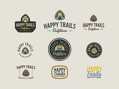 Happy Trails Outfitters Branding branding design graphic design happytrails illustration illustration art logo nature outfitters sunshine texas texture trails typography vector