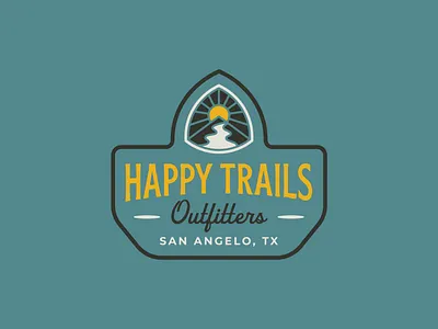 Happy Trails Outfitters branding design graphic design happy happytrails illustration illustration art logo nature outfitters sunshine texas texture trail trails typography vector
