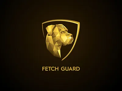 Fetch Guard Polygonal Logo concept 3d dog 3d logo 3d pet brand identity bulldog bulldog logo dog logo fog geometric dog geometric logo golden polygonal graphic design logo logo design pet branding pet logo pet portrait polygonal bulldog polygonal dog polygonal logo