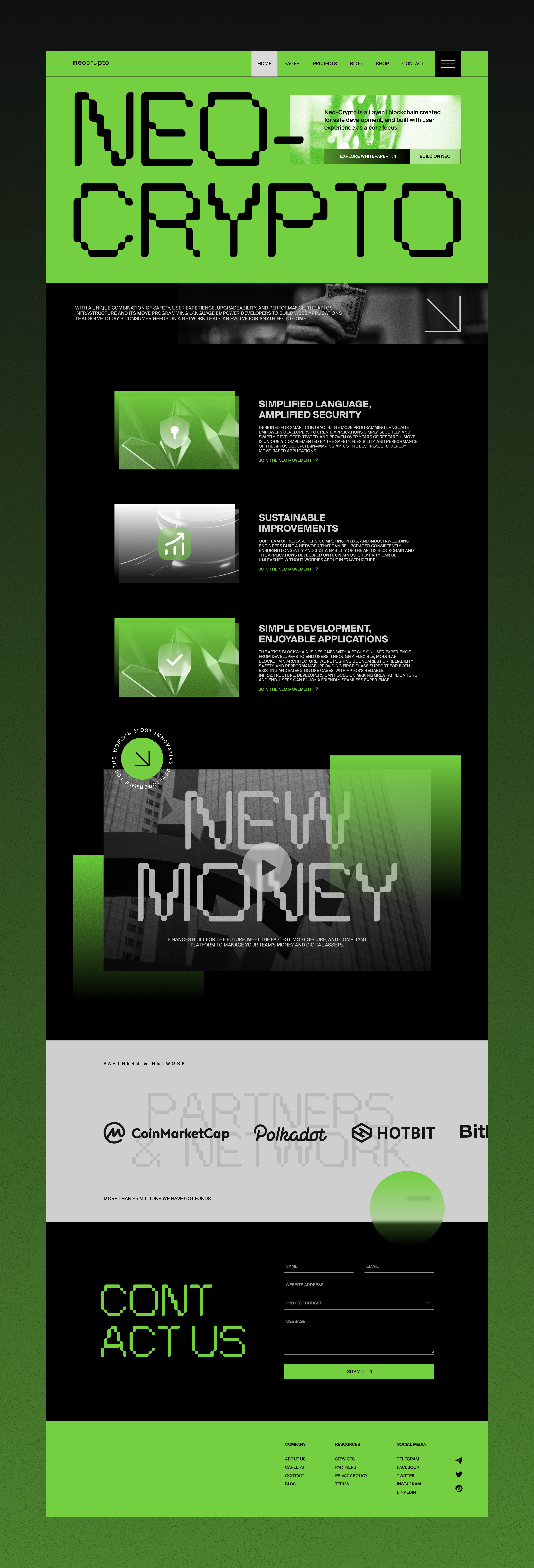 Neo Crypto - Crypto Landing Page crypto design landing landing page ui web web design webdesign website