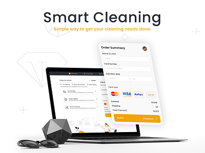 Innovative Cleaning App Sys add to cart auto detailing carpet cleaning contact details furniture payment method services sign up stepper ui user experience user interface ux web