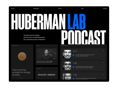 Huberman Lab Podcast Website card cards health neuroscience player podcast web website