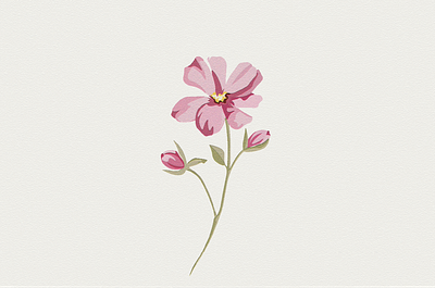 Pink Flower - Illustration design digital illustration drawing floral flower flower drawing flower illustration fresko illustration nature pink