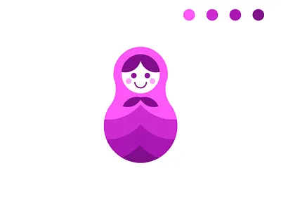 Wink logo design character chief cooking cute food illustration logo matryoshka pizza russia russian sauce women