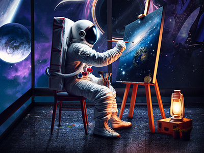 Astronaut Space Album cover art adobe album art astronaut cover art dribbble graphic design mixtape cover photoshop space