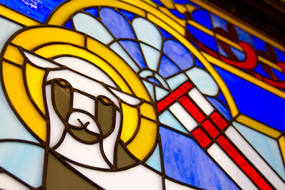 Coram Deo Church Bremerton (Stained Glass Windows) bible church window gospel illustration jesus peter voth design stained glass stained glass window vector