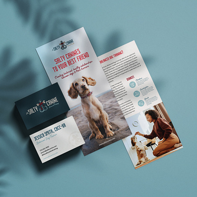 The Salty Canine anchor beach bi fold bone branding brochure business card canine design dog dog training flyer illustration marketing pamphlet print print marketing puppy training