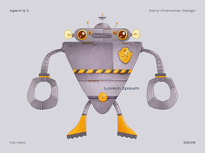 Agent Q.T. — Early Character Concept 05 character character design cyborg design illustration robot visual development