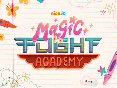 Magic Flight Academy — Title Design cartoon font lettering magic magic flight academy quote title title design tv show type type design typography