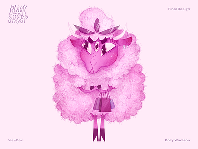 Dolly Woolson artwork character character design childrens illustration design handmade illustration pink sheep sheep visual development