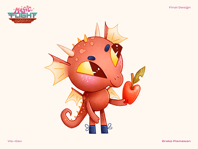 Drako Flameson cartoon character character design childrens illustration design dragon drako handmade illustration tv show visual development