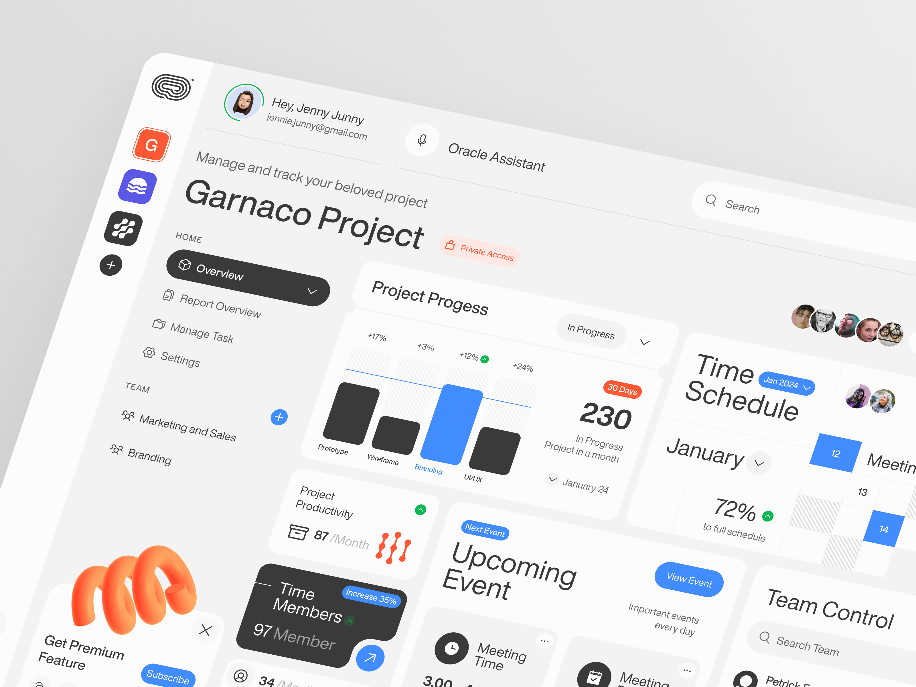Oracle - Team Management Dashboard analytics chart clean dashboard design management product saas simple statistic ui ux