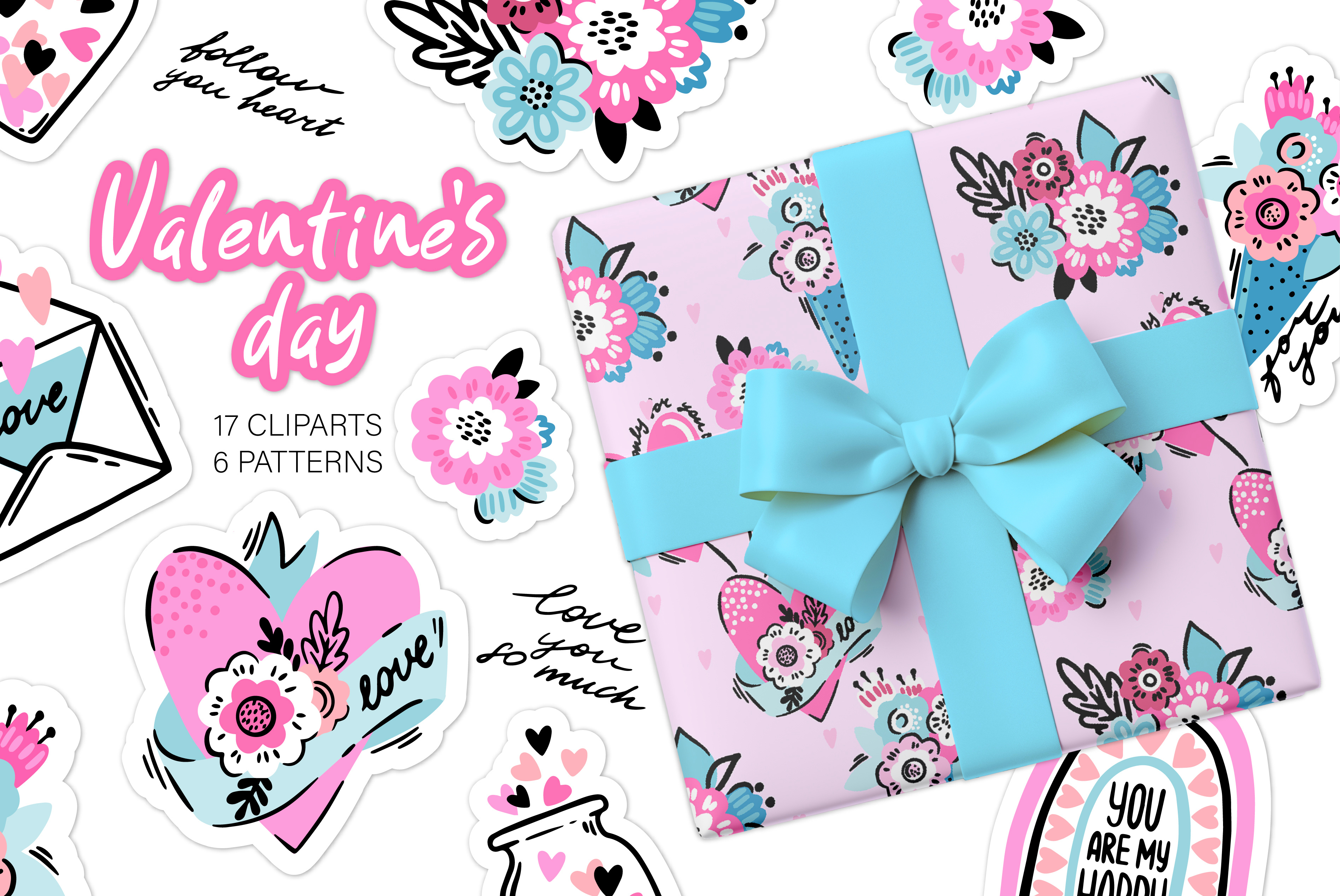 Valentine's day. Cliparts and patterns collection card clipart collection graphic design heart illustration love paper pattern sticker valentines day vector