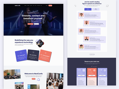 NextConfo - Event Promotion Website Design design event event template event website framer noocode responsive design tech event tech event website ui web design web development webflow