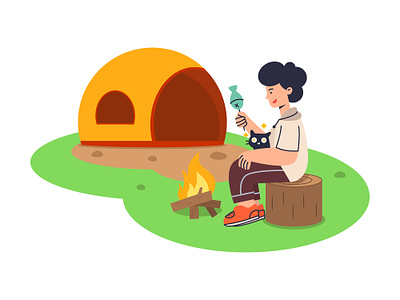 Camping 🏕️ camp camping camping illustration design design exploration graphic design illustration