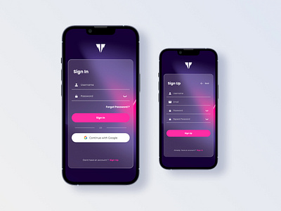 Sign In UI Design Mobile App branding create account creative elegant glassmorphism log in login page mobile app sign in page ui design