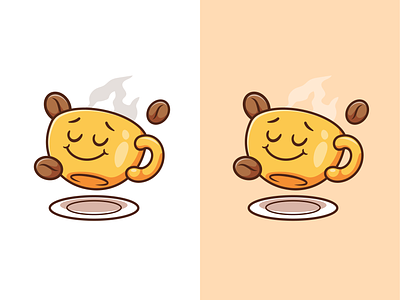 Cute Coffee Character☕ bean breakfast cafe caffeine character coffee cup cute esprssso expression face flying food glasses hot icon illustration logo menu smile