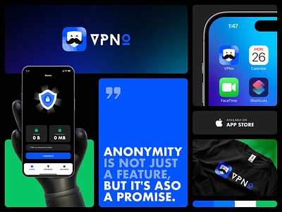 VPNo | Fast stable VPN anonymous app icon brand guideline branding color inspiration design system home logo mask privacy typography vpn vpn app vpn mobile app vpn product