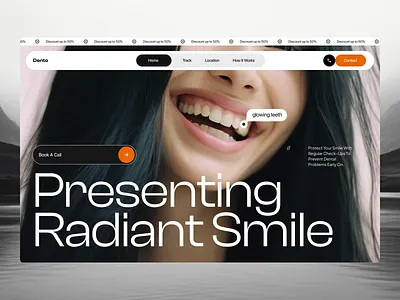 Dentist Website - Dento dental dental care dental care website dental website dentist dentist website design health care health ui hero section ui user interface ux web design website