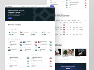 Memence - Investment Website [Stock] crypto finance website invest invest website investment list minimal minimalist pasar uang pintu stock stock list stock website tabel ui website website design website finance