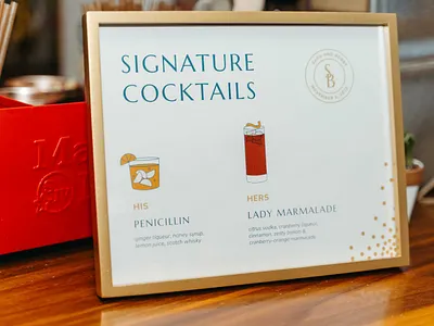 Wedding branding brand design brand identity brandidentity branding cocktails logo signage wedding wedding branding