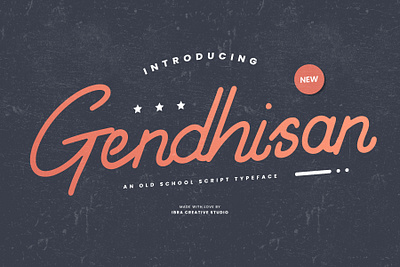 Gendhisan – An Old School Script Typeface monoline brush