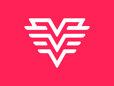 V Symbol closure diagonal figrue geshtalt ground horisontal initial letter lettermark lines logo mark mono monogram stripes symbol v weight wings