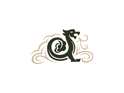 Dragon bathhouse character dragon logo logotype oak steam zoo