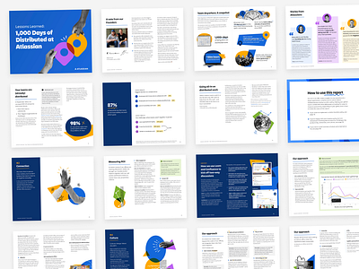 Distributed work report branding collage dataviz deck design distributed ebook infographic layout marketing remote report research slides