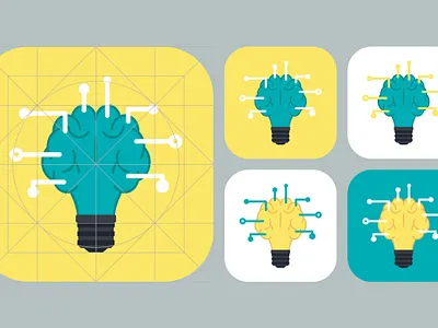 Artificial Flat Icon artificial computing modern technology