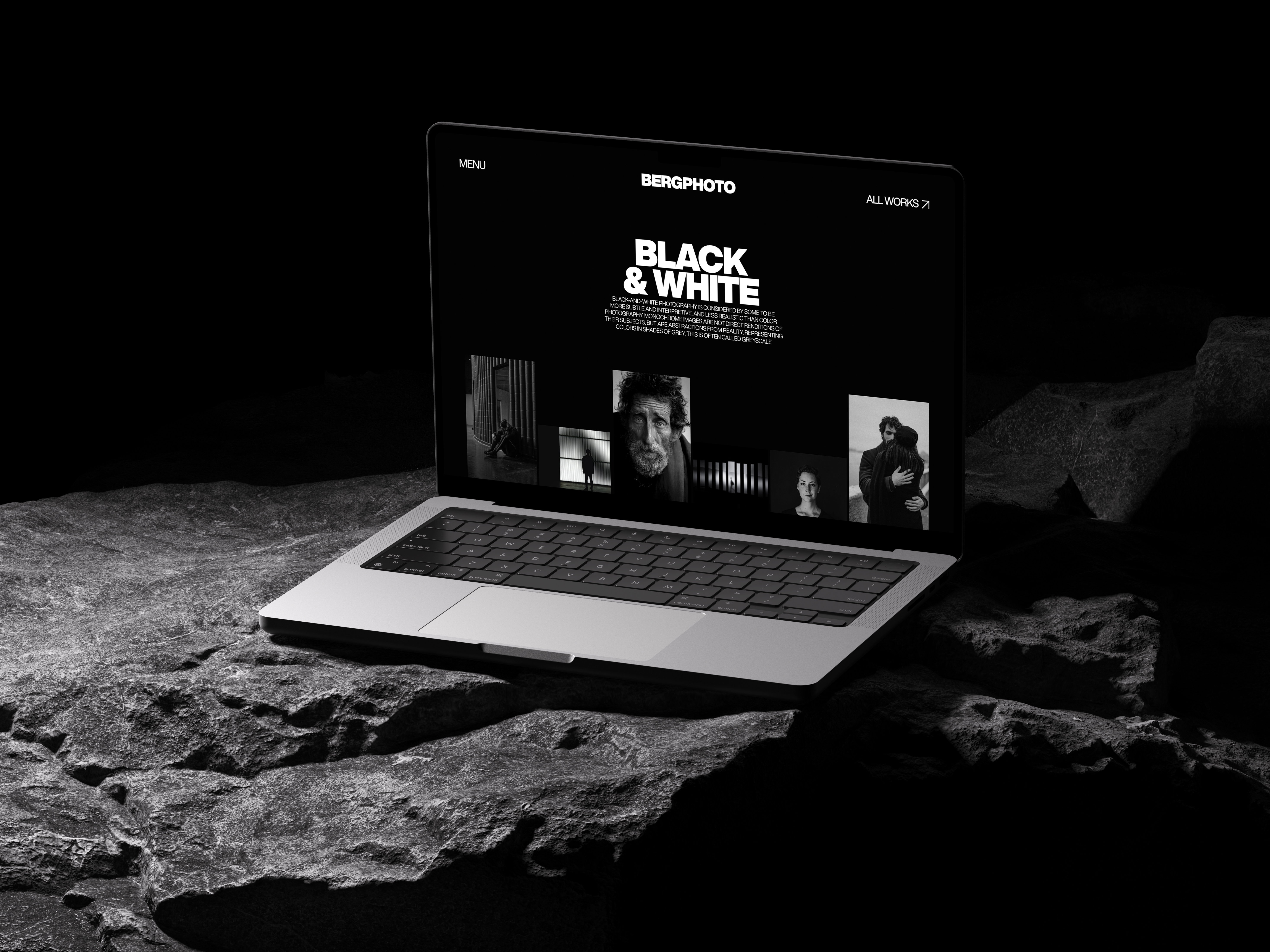 Bergphoto page gallery grayscale minimal page design photo photograph portfolio simple web design website