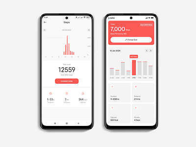 Before | After app filter mobile redesign stepstracker ui ux widget