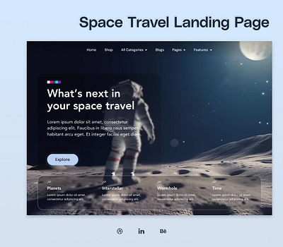 Space Travel Landing Page🚀 figma figmadesign graphic design landingpage ui uiux