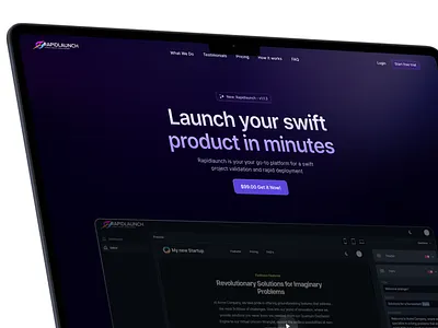 RapidLauch - Concept ai chatbot concept cx indie it tech ui web website