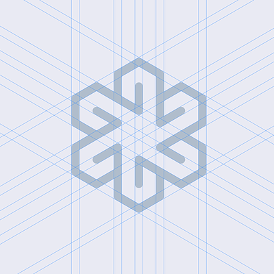 Abstract Logo grid hex illusion line mark mono movement optical repetition rotation rotational symmetry weight