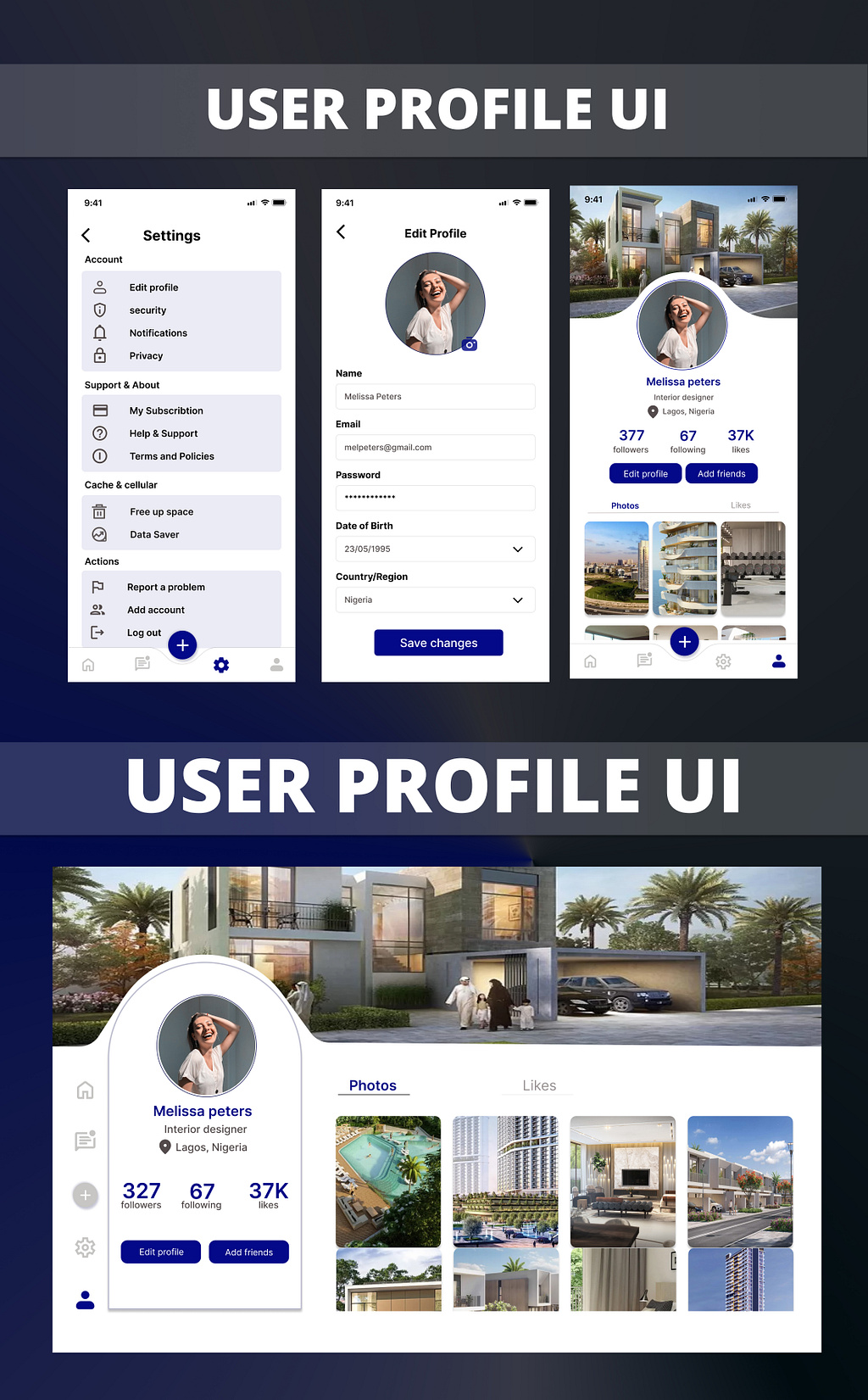 User Profile UI by Bytesoltech on Dribbble
