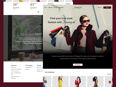 Youniq.id Landing Page company profile fashion landing page responsive web ui uiux ux web design