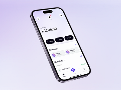 Financial Services App finance fintech minimal mobile app money payments purple ui ux design