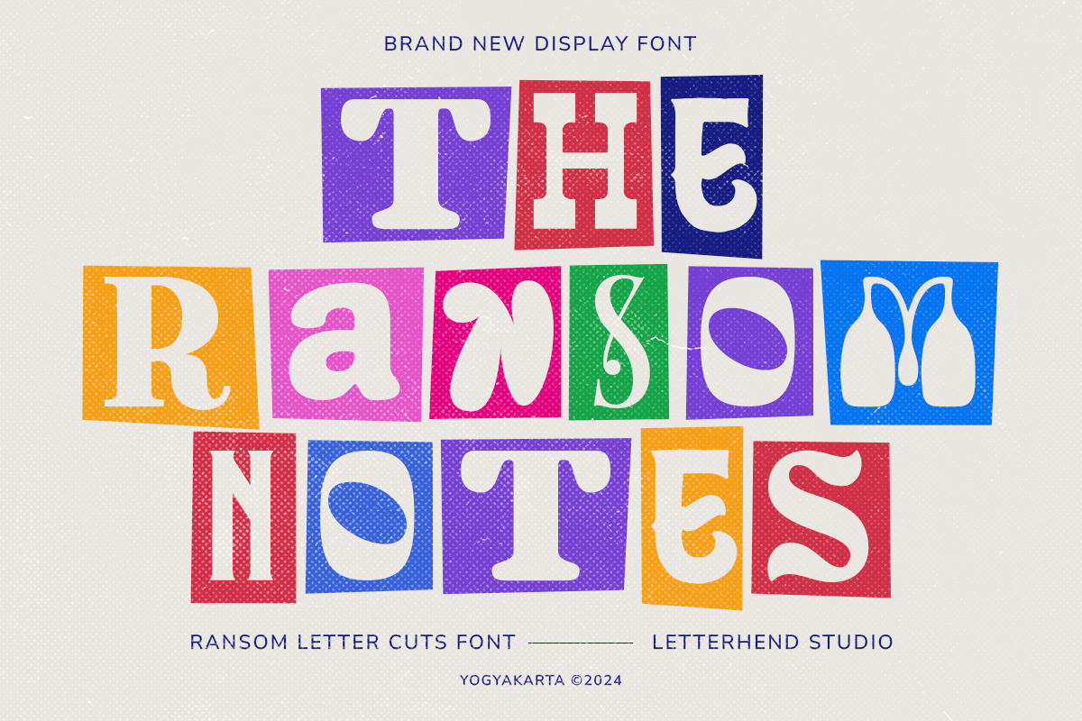 The Ransom Notes - Letter Cuts Font freebies mixed font