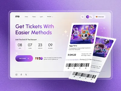 Metaverse Ticket app design graphic design illustration metaverse papal product design shadow ticket time counter ui ui ux uiux user user experience user interface ux web web design website